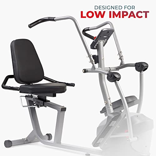Sunny Health & Fitness Smart Recumbent Bike, Full-Body Home Training with Arm/Leg Exercisers, Indoor Cycling Workout Machine Plus Adjustable Seat & Bulit-in Pulse Sensors, Free SunnyFit App Connection - style: Recumbent Elliptical
