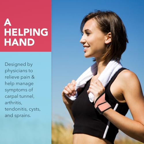 Dr. Arthritis Essentials Wrist Brace for Support & Pain Relief, Carpal Tunnel Wrist Waps for Night Support, Wrist Brace for Wrist Pain, Hand Brace for Left & Right (Pink 1 Pack) - size: Pink - 1 Pack