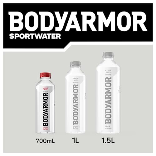 BODYARMOR SportWater Alkaline Water, High Alkaline Bottled Water, pH 9+, 700mL (24 Pack), Refreshing Electrolyte Drink Pack, Wide Mouth Bottle - size: 23.7 Fl Oz (Pack of 24)