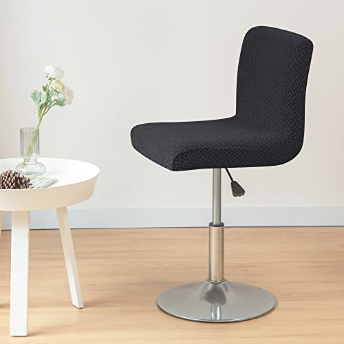 HFCNMY Bar Stool Covers with Backs,4 Pack Stretch Bar Stool Chair Covers,Jacquard Bar Stool Covers,Washable Bar Chair Covers Swivel Barstool Covers Slipcovers with Back Black - color: Black