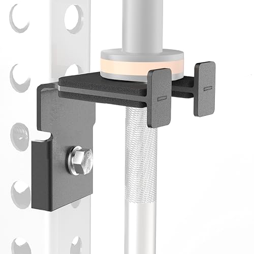 Rack-Mounted Olympic Barbell Holder for 2x2 & 2x3 Power Racks, No Drilling Required – Heavy-Duty Steel Storage with Protective Padding, Space-Saving Gym Equipment - color: fit 2x2"power racks