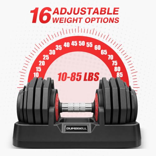 Adjustable Dumbbells Set All in One Free Weights Set for Home Gym | 25/26.5/52.5/55/85lbs Weights Dumbbells Set, 1 Sec Adjust Weights with Anti-Slip Handle for Home Fitness - color: 85lb-pair