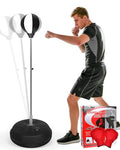 Fitness Reflex Bag, Speed Ball Stand Punching Bag with Gloves, Boxing Bag for Adults and Teens, 59IN Great MMA Training - color: Black White