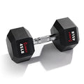 Sunny Health & Fitness Hex Style Dumbbell 5 LBS TO 50 LBS Chrome Handles, Hand Weight for Strength Training, Home Gym, Exercise, Workout Equipment Multiple Size Options - style: 20.4 KG / 45 LBS (Single)