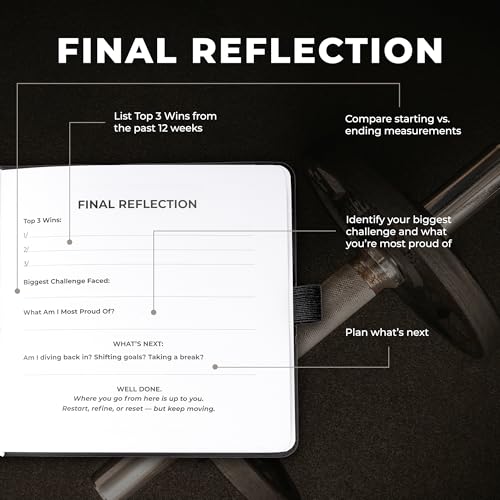 Workout + Nutrition Log – 12 Week Fitness Tracker, Workout Log Book, Gym Planner, and Food Journal for Men & Women | Daily Exercise, Diet, Weightlifting, and Nutrition Log - color: Matte Black