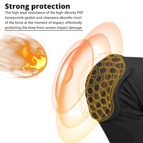 PISIQI Knee Pads Compression Pads Long Leg Sleeve Collision Avoidance Brace Protection Knee Sleeve for Basketball Football Volleyball Cycling (1 Pair) - color: Ni Cai Black, size: Small