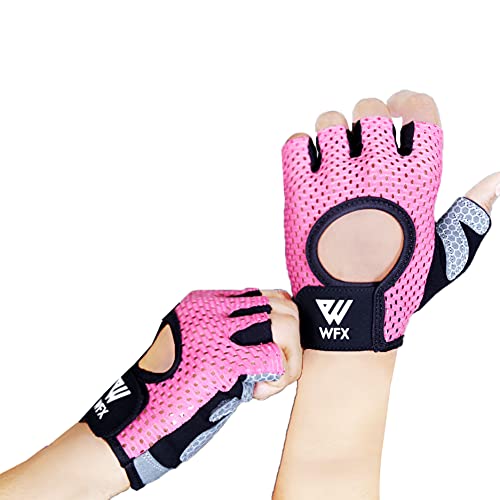 WESTWOOD FOX Weight Lifting Gloves for Men Women Gym Gloves with Wrist Wrap Support for Workout Training Exercise Fitness Hanging, Pull ups for Dumbbell, Cycling - color: Pink Without Wrist Support, size: Large