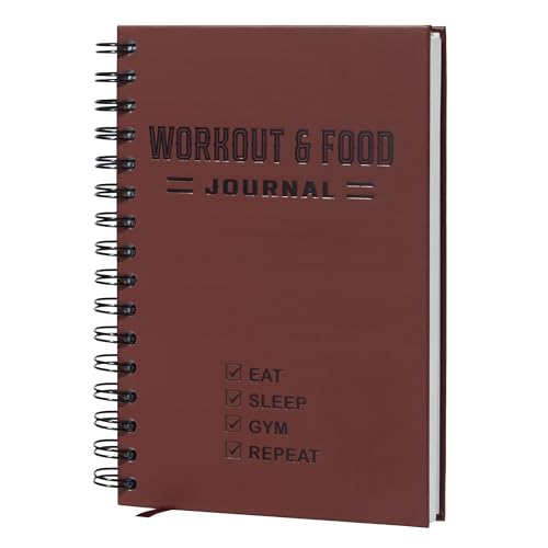 Nextnoid Hardcover Fitness & Food Journal - Nutrition & Workout Planner for Men & Women - A5 Sturdy Workout Log Book to Track Diet, Gym & Home Workouts - Burgundy - color: E.Burgundy, style: Fitness & Meal