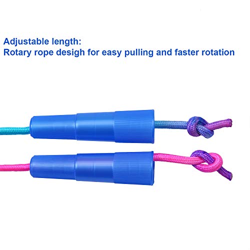 Elcoho 10 Pack Kids Rainbow Jump Rope Set Jumping Ropes Vibrant Skipping Ropes for Kids Outdoor Fun, Party Favors, 7.2 Feet