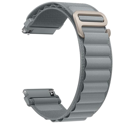 Nylon Band Compatible with Samsung Galaxy Watch 7/FE/6/5 Pro 4 3/Watch 4 6 Classic/Active/Gear S2 S3 Frontier Band, 20mm 22mm Sport Loop Strap for Galaxy Watch 47mm 43mm 45mm 40mm 44mm 42mm 46mm 41mm - color: Sport- Light Gray, size: 22mm