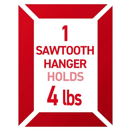 Command Sawtooth Picture Hangers, 4 Frame Hangers and 6 Command Strips, Damage-Free Hanging Sawtooth Frames, No Tools Wall Hook for Home Decor, Holds up to 4 lb - size: 1 Pack