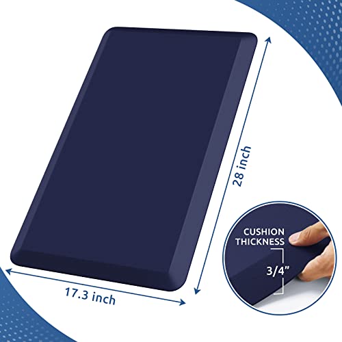 KitchenClouds Kitchen Mat Cushioned Anti Fatigue Kitchen Rug 0.8inch Water Resistant Non Slip Kitchen Rugs and Mats Standing Desk Mat Comfort Floor Mats for Kitchen Sink Office (17.3"x28", Blue) - color: Blue, size: 28"L x 17.3"W x 0.8"Th