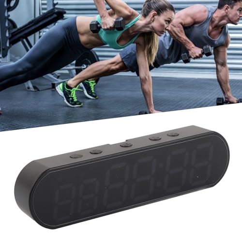 Portable Gym Timer, Countdown Clock for Workouts Boxing HIIT Home Training, Large LED Display, Fitness Interval Timer Portable Workout Timers, 30 Hour Battery, for Garage Outdoor Exercise