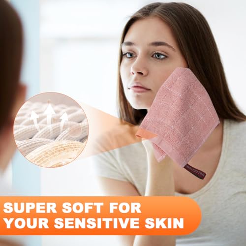 Wash Cloths 6 Pack 100% Cotton, Soft Absorbent Washcloths for Face & Body, Quick Dry Wash Cloths for Showering, Bathroom Towels, 6 Colors - color: Orange, Light Pink, White, Gray, Yellow, Purple