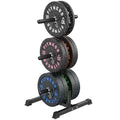HANDBODE Weight Plate Rack with Barbell Storage, 1100 lbs Capacity | 6-Peg Vertical Holder for 1- or 2-Inch Plates, Heavy-Duty Organizer for Home Gym - style: 230 LB - Set with Rack