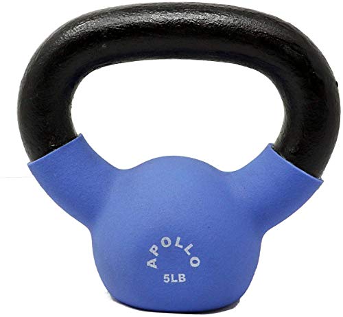 Apollo Athletics 1-Piece Neoprene Coated Solid Cast Iron Kettlebell