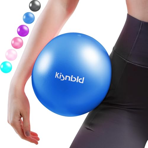 kisnbld Small Exercise Ball, 9 Inch Mini Pilates Ball, Anti Burst and Slip Resistant Mini Yoga Ball for Stability, Fitness, Physical Therapy, Stretching & Core Strength Workout at Home Gym & Office - color: 1Blue