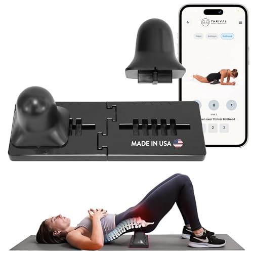 Thrival Ballhead - Fully Adjustable Psoas Muscle Release Tool with Thrival App for Hip Flexor, Glute, Iliacus, and Neck Pain - Lower Back Pain Relief, Trigger Point & Myofascial Release - Carbon Black - color: Carbon Black, size: Thrival Ballhead