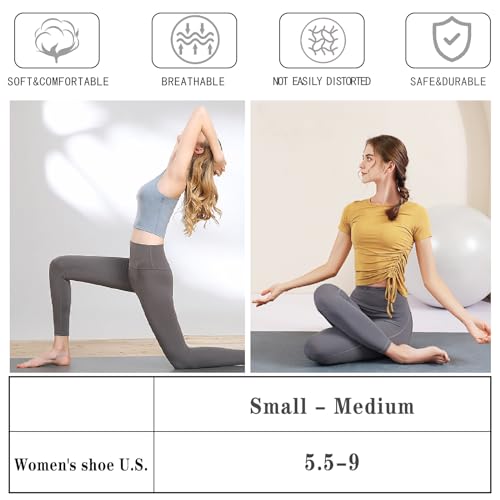 loudashuaiqi Grip Pilates Socks Non Slip Athletic Yoga Socks with Grips for Women Grippy socks for Hospital Workout Barre - style: 3grey