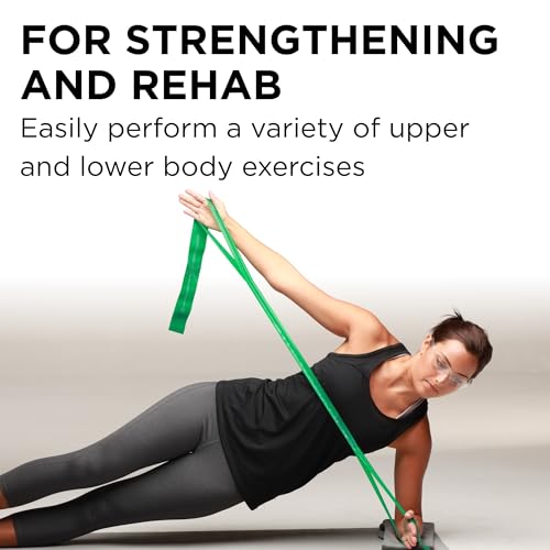THERABAND CLX Resistance Band with Loops, 5 Feet, Silver, Super Heavy, Non-Latex, Elastic Band for Exercise, Mobility & Rehab, Stretching, Home Workouts, Color-Coded for Easy Resistance Levels - color: Level 3 / Heavy - Green