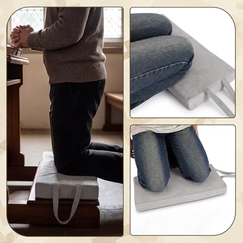 Colingmill Personal Prayer Kneeler Pad 18 3/4 Inch Christian Kneeling Pillow Microfiber and High Density Foam Personal Religious Prayer Kneeler Pad Pillow Bench for Kneeling Christian Gift (Grey) - color: Grey