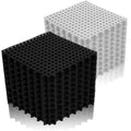 Tinideya 50 Pcs Drainage Interlocking Floor Tiles, 12'' x 12'' Soft TPE Non Slip Shower Floor Tiles for Pool Bathroom Shower Balcony Patio Locker Room Basement Stairs(Black and White) - color: Black and White