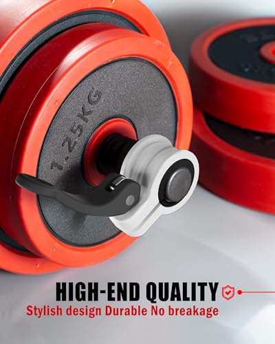 Narrow Barbell Clips 2.5cm Width for Olympic Bars, 0.9-1.18inch Adjustable Weight Clamps, Quick Release Locking Collars for Weightlifting - color: Black+White