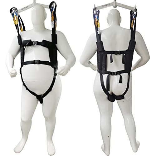 Patient Lift Sling Medical Aid Standing Transfer Belt Walking Strap Heavy Duty Carrier Fold Up Full Body Get Up Sit to Stand Assist for Elderly Senior AnyBack Black