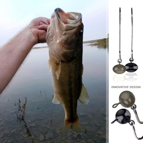 Reaction Tackle Tungsten Football Swing Jig Heads, Swinging Action Trigger Bait for Bass, Walleye and Pike, Crawfish Imitation Jig with Sharp Hooks (3-Pack) - color: Black, size: 1/4 Oz