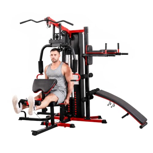 Home Gym System Workout Station, Smith Machine & Leg Press – Multifunctional All-in-One for Full Body Strength Training - size: LX-900
