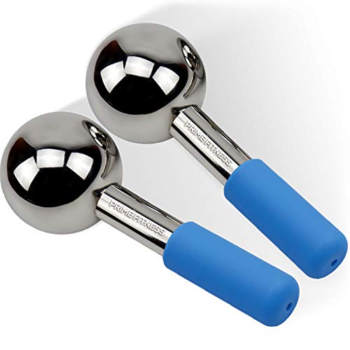 Ice Globes for Facials | Unbreakable Steel Cooling Roller | Cryo Sticks for Face | Massager for Face Neck & Eyes | Skin Care for Dark Circles, Puffiness, Wrinkles, Collagen Production (Blue) - color: Blue