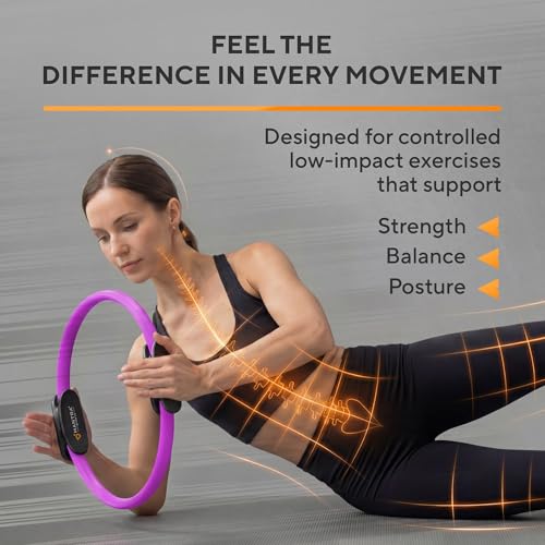 Pilates Ring Circle, Magic Circle Pilates Ring, Inner Thigh Exercise Equipment, Fitness Rings for Women, Thigh Master Inner Thigh Exerciser, Yoga Ring Pilates Equipment for Home Workouts - color: Deep Violet