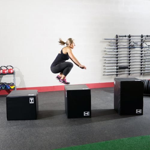 Body-Solid Tools (BSTSPBOX) 3-Way Plyometric Box Set, Jump Exercise and Step Up Boxes for Training Fitness Gym and Home Workouts - Adjustable and Durable Plyo Boxes, 20 x 24 x 30 Inch