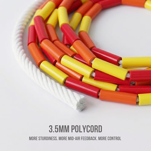 Pro-Grade Beaded Jump Rope for Beginners - color: Red/Orange/Yellow/White