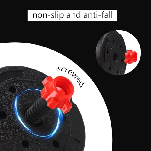 Adjustable Dumbbell Set, 5-44 lbs Free Weight Set with Connector, Convertible Dumbbell, Barbell, Push-up, Home Gym Fitness Weight for Men Women - color: Black-44POUNDS