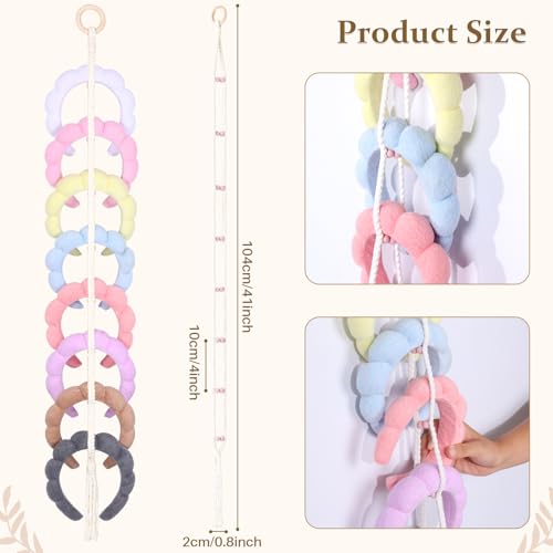 3 PCS Headband Holder Organizer for Girl,Hanging Hairband Storage for Women,Brown Hair Hoop Display Hair Accessories Organizer Bedroom College Dorm Decor (Boho1-3pcs) - color: Boho1-3pcs