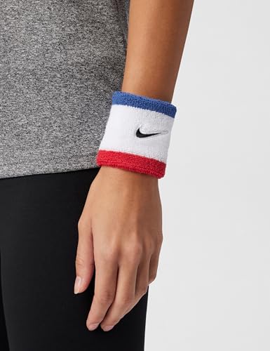 Nike Unisex Adult Swoosh Classic Wristband 2 Pack - color: Game royal/university red/black