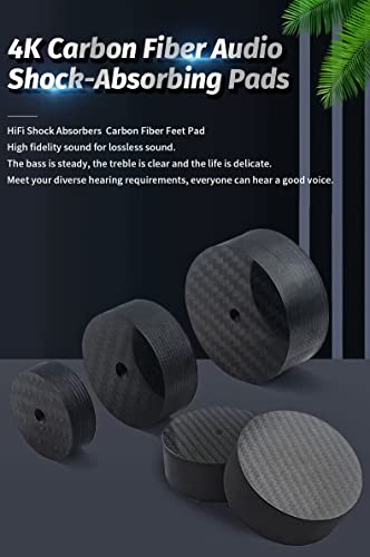 Audiocrast Hi-end Speaker Isolation Stand Feet Pads 25x5mm 4X Carbon Fiber HiFi Speaker Shock Absorber Vibration Dampener Spike Floor Protector for Audio Turntable Subwoofer Amplifier CD DVD AMP - size: 25x5MM
