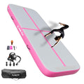 Inflatable Gymnastics Mat 6.6ft/10ft Air Tumble Track Training Mat 4/8 inches Thick Tumbling mat with Electric Pump for Home Use/Tumble/Gym/Training/Cheerleading/Water/Yoga - color: Pink, size: 10ft*3.9ft*8in