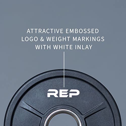 REP Fitness Urethane Coated Tri-Grip Olympic Barbell Weights - Sold in Pairs - style: 5 LB Pair