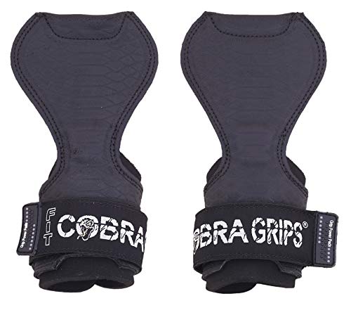 Cobra Grips Weight Lifting Gloves with Adjustable Neoprene Padded Wrist Wraps - Heavy Duty Alternative to Power Lifting Hooks for Deadlifts - color: FIT Black Sway Leather, size: 4.25 - 7.0"