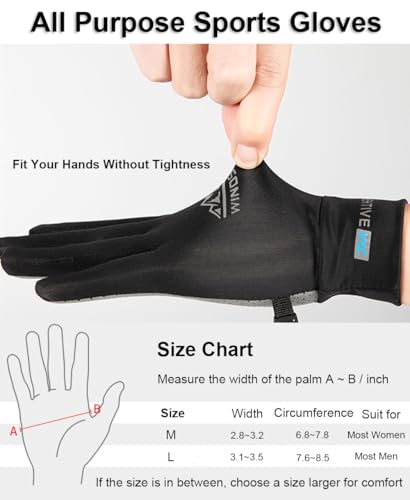 SUJAYU Full Finger UV Protection Gloves - Women & Men, Thin Fishing, Hiking, Cycling, Driving, Gym Gloves - color: Black, size: Large