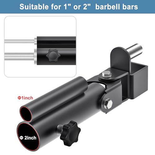 Kipika Power Rack Attachment for 5/8" & 1" Holes - Heavy Duty Home Gym Equipment for 2x2 or 3x3 Squat Rack, Adjustable and Easy to Install - color: For 2x2 Rack with 5/8" or 1" Hole + 1"&2" Bars