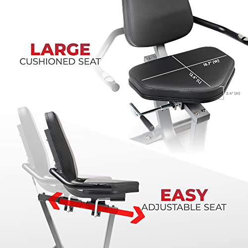 Sunny Health & Fitness Smart Recumbent Bike, Full-Body Home Training with Arm/Leg Exercisers, Indoor Cycling Workout Machine Plus Adjustable Seat & Bulit-in Pulse Sensors, Free SunnyFit App Connection - style: Cross Trainer