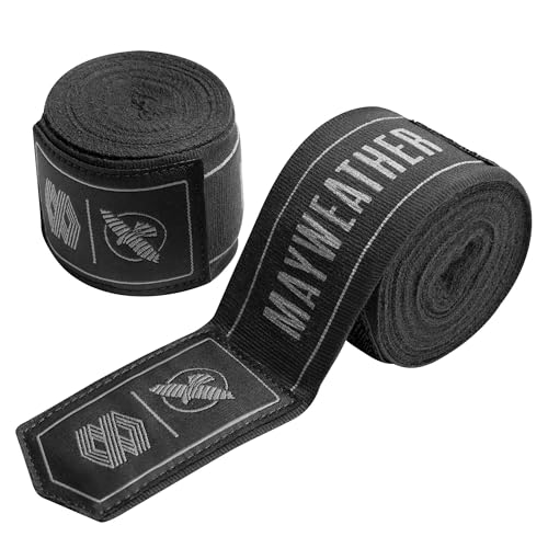 Hayabusa Mayweather Stretch Hand Wraps for Men and Women, 180 inches - color: Black