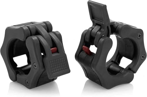USA Made Olympic Barbell Collar 2 inch Quick Release Pair of Locking 2" Pro Weight Bar Plate Locks Clamp Clips for Workout Weightlifting Fitness Training - color: Red-key, style: Classic Imported