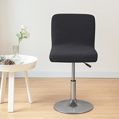 HFCNMY Bar Stool Covers with Backs,4 Pack Stretch Bar Stool Chair Covers,Jacquard Bar Stool Covers,Washable Bar Chair Covers Swivel Barstool Covers Slipcovers with Back Black - color: Black