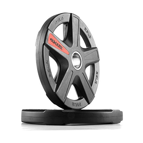 XMARK Olympic Weight Set | TEXAS STAR Weight Set Rubber-Coated Olympic Weight Set With XMARK BLACKSMITH Barbell Bar, Barbell Weight Set, Weights, Barbell - color: 04) CURL BAR & 25 lb Weight Set