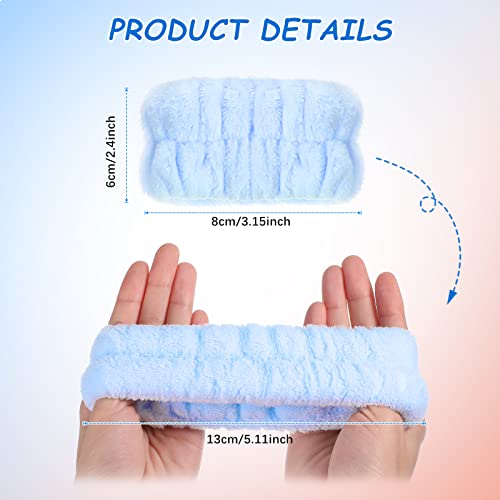Chuangdi 4 Pairs Wrist Bands for Washing Face Wrist Spa Microfiber Wash Towel Band Scrunchies Absorbent Wristbands Sweatband for Women Prevent Liquid from Spilling(Pastel Colors) - color: Pastel Colors