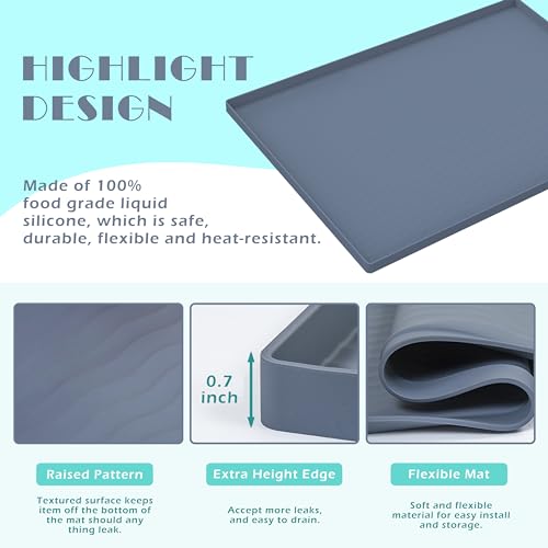 URMONA Waterproof Silicone Under Sink Mat 16'' x 10'' Shelf Liner for Kitchen and Bathroom, Cabinet and Counter Protector, Storage and Organizers, Litter Mat, Pet Cat Puppy Essentials(Beige) - color: Beige, size: 10"W x 16"L
